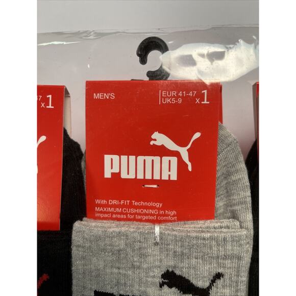 Puma Mens Ankle Socks 10 Pair Size UK 5-9 US 5.5-9.5 EUR 41-47 Multicolor - Picture 5 of 9